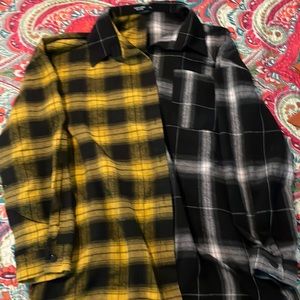 SHEIN N Curve log sleeve flannel shirt